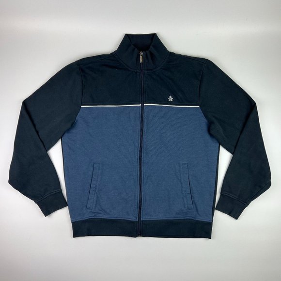 Original Penguin Other - Original Penguin By Musingwear Mens Jacket Size L Full Zip Navy Blue Mock Neck